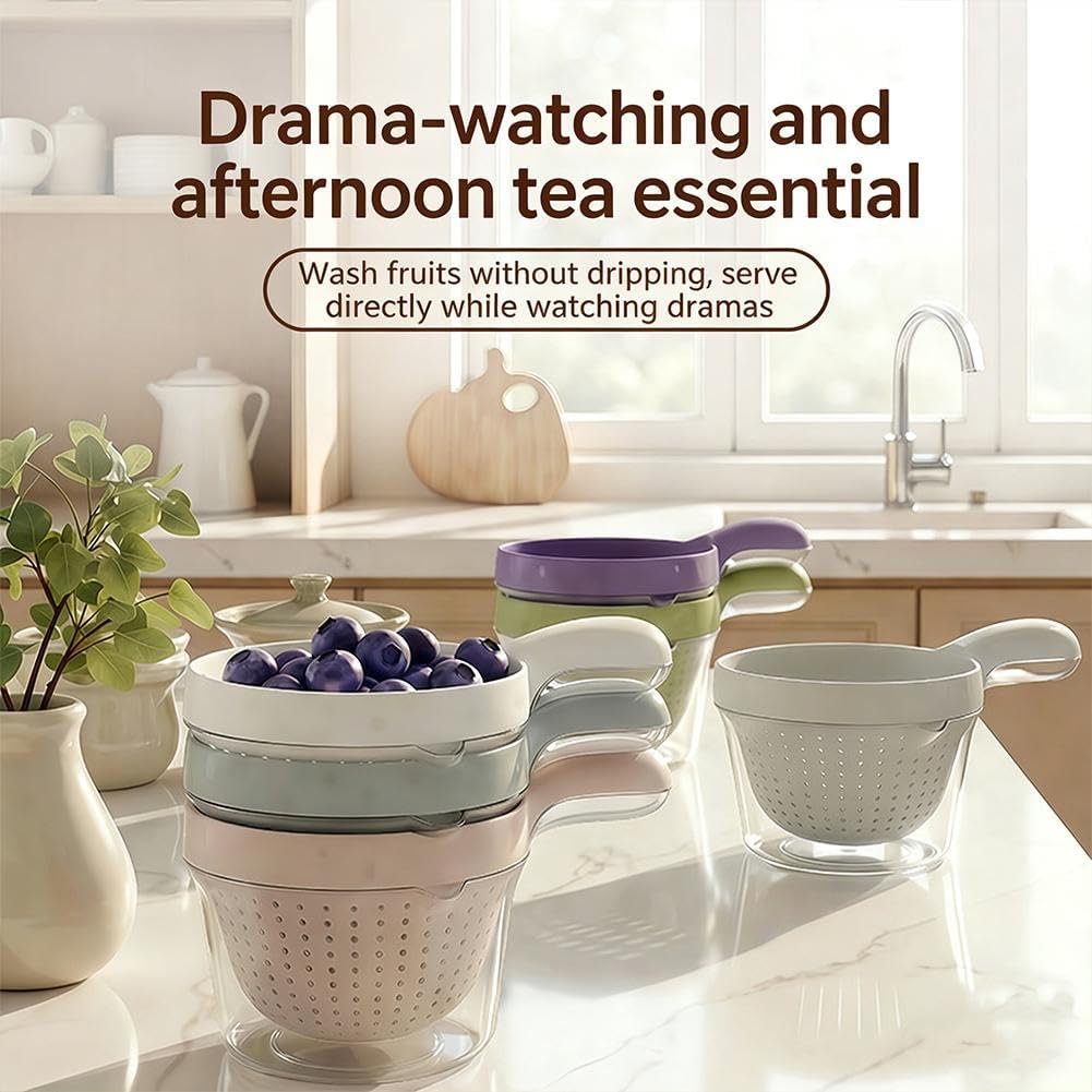 Sink Drain Strainer - Kitchen Small Round Colander With Handle