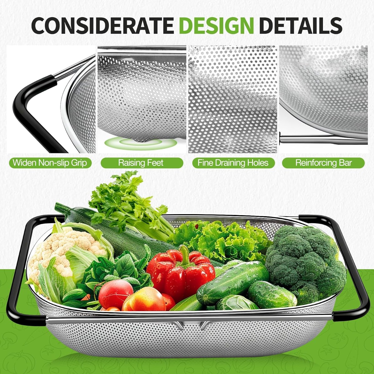 Over The Sink Colander Straine - Sink Drain Strainer ulasan dan harga